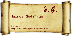 Heincz György névjegykártya