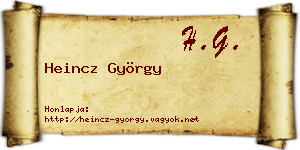 Heincz György névjegykártya